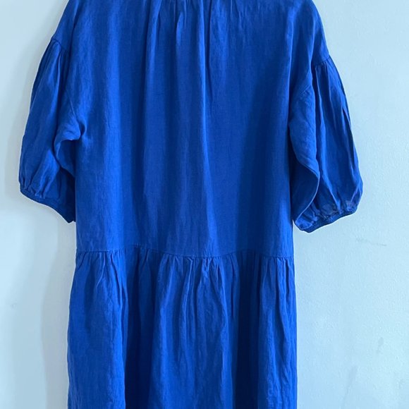NEW - APIECE APART Linen Mini Dress in Lapis Blue Blue Size 4 - Picture 7 of 7